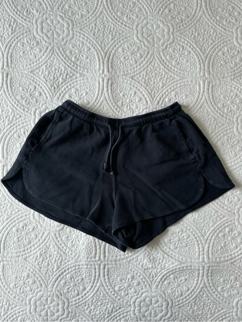 brandy melville summer thermal shorts in navy
